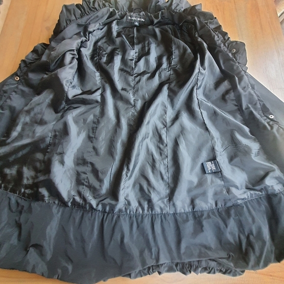 Blanc Noir Black Ruffled Trench Coat Womens M - Picture 8 of 16